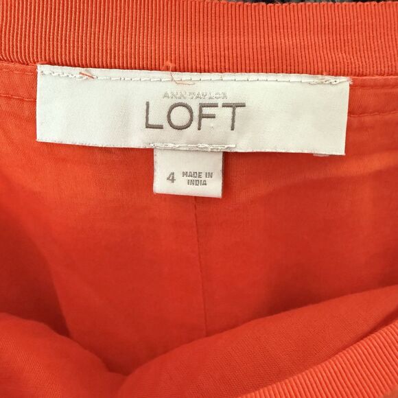 Ann Taylor Loft Pleated Long Maxi Skirt Orange Size 4 Lined - Picture 10 of 16